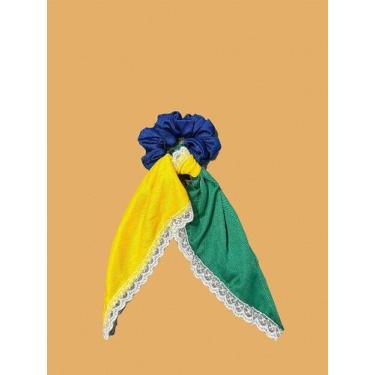 Imagem de Scrunchie com Lenço - Brasil Verde e Amarelo - Afterglow Atelier