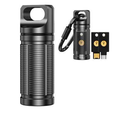 Imagem de YubiKey Capa para várias chaves, suporte de metal para YubiKey série 5, armazenamento portátil para chaves de segurança Yubico