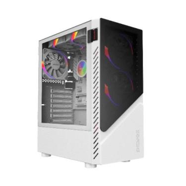 Imagem de Gabinete Gamer Set White Ghost Vidro Temperado Branco - PCYES