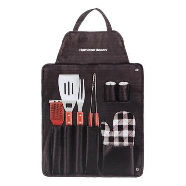 Imagem de Kit Churrasco Hamilton Beach Com 8 Peças Aço Inox E Madeira, 8 peças