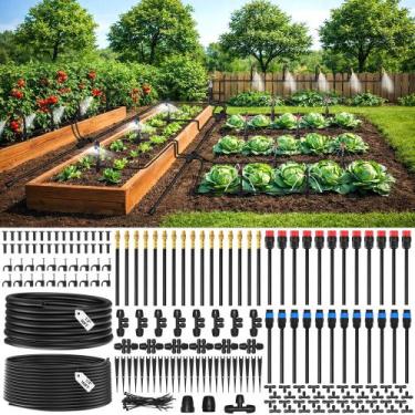 Imagem de Sistema de irrigação por gotejamento MIXC 61 m de mangueira, 3 tipos d