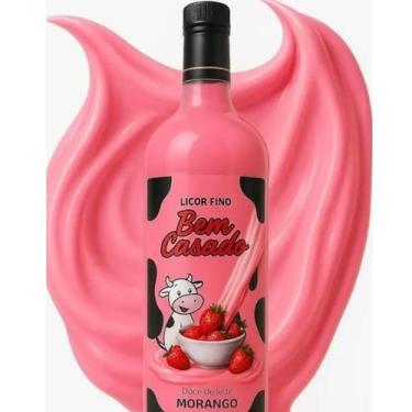 Imagem de Licor Bem Casado Doce de Leite Morango 1L Cremoso