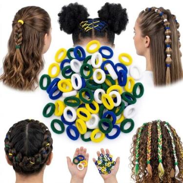 Imagem de Kit 1500 Mini Xuxinhas Cabelo cor verde branco azul amarelo - Genérica