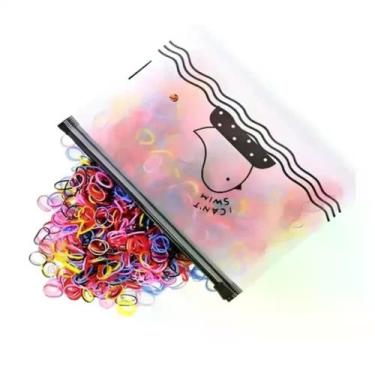 Imagem de Necessaire Liguinha de Cabelo com 500 Unidades (Cores Sortidas) - Chin