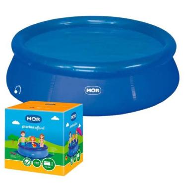 Imagem de Piscina Inflável Mor 2400 Litros Azul 1053  Fácil de Montar, Resistent