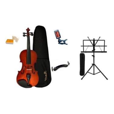 Imagem de Violino 3/4 Mo34 Vivace Kit + Estante + Afinador + Espaleira Cor Natur