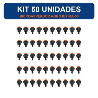 Imagem de Kit Microaspersor Agrojet MA-30 Base Grapa Vazão 34L/h -, 50 unidades