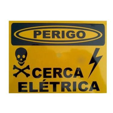 Imagem de Placa Aviso para Cerca Elétrica Energizada Amarela - Inove Brasil