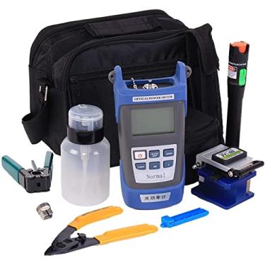 Imagem de RaeSung Kit de ferramentas de terminação de fibra óptica - kit de ferramentas FTTH de montagem 9 em 1 com localizador de medidor de energia óptico FC-6S Cleaver - localizador visual de falhas de 30 km Alicates ópticos cortador de cabos descascador