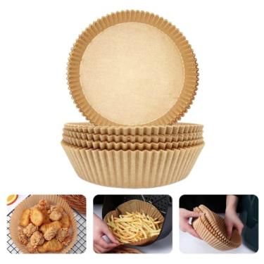Imagem de Forro de papel descartável Air Fryer, forros antiaderentes para fritadeira a ar, papel de assar redondo para assar micro-ondas (100)