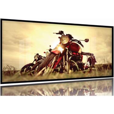 Imagem de Quadro Decorativo Escritório Motos 130x60 Moldura Preta 2x2