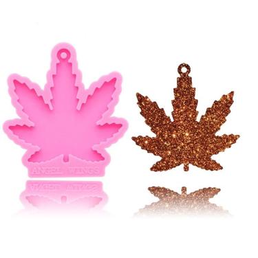 Imagem de Molde De Silicone Folha Chaveiro Resina