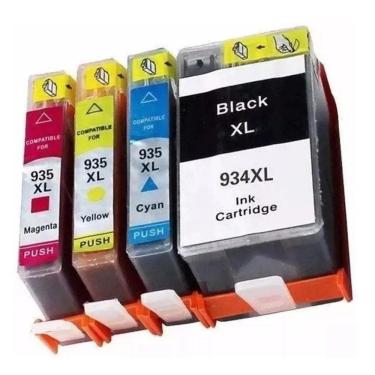 Imagem de Kit 4 Cartucho Compatível 934Xl 935Xl Officejet Pro 6230