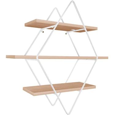 Imagem de Prateleira Tripla Estante Decorativa Livros Quarto Sala Losan Aço MDF - Branco Jade