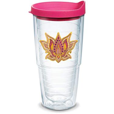 Imagem de Tervis Copo de viagem isolado de parede dupla feito nos EUA mantém as bebidas frias e quentes, 700 ml, transparente