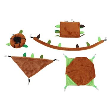 Imagem de Conjunto de rede para hamster, 5 peças de animais pequenos pendurados para cama quente casa esconderijo brinquedo túnel para hamsters, ouriço chinchilas gerbil