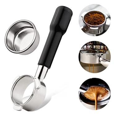 Imagem de Wemay 54mm 3 orelhas de aço inoxidável sem fundo portafiltro de madeira cabo de café copo filtro cesta substituição para máquinas de café Breville série 8