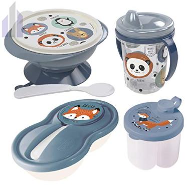 Imagem de Kit Tigela Bebê, Dosador, Pote Papinha, Copo Trio Bichinhos