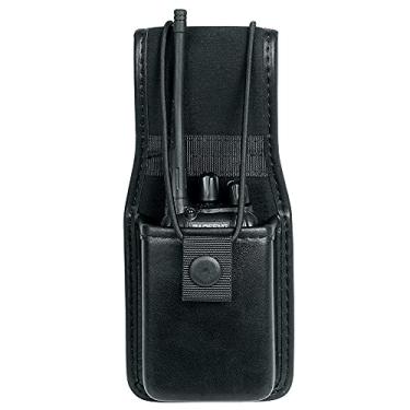 Imagem de Capa universal de rádio bidirecional suporte universal bolsa universal para Walkie Talkies nylon coldre acessórios para Motorola MT500, MT1000, MTS2000 e modelos similares (couro artificial liso preto