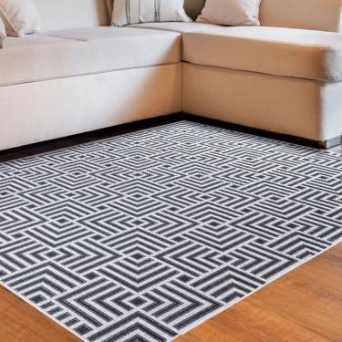 Imagem de Tapete Sala Quarto Funcional Tabuleiro 2,00 X 2,50 Cinza-51