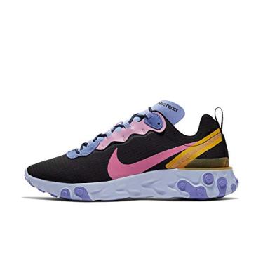 Imagem de Tênis de corrida casual premium Nike React Element 55 Ci9593-001, Black/Magic Flamingo-light Thistle, 8