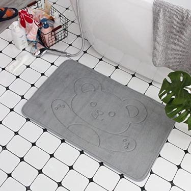 Imagem de SHENGANG Tapete de banho em relevo de paralelepípedos tapetes de banheiro antiderrapantes na pia da banheira tapete de chão lateral do chuveiro capacho, 31,50x80cm