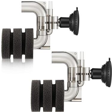 Imagem de Riakrum 2 peças de filtro de esponja única submersível filtro de espuma silencioso filtro de tanque de peixes para aquário pequeno 0,5-5 galões água salgada fixa de água doce