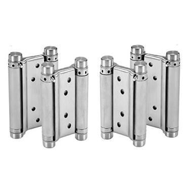 Imagem de 2 pares (4 peças) de 5 dobradiças de mola de aço inoxidável resistentes de porta de salão de café com fechamento automático