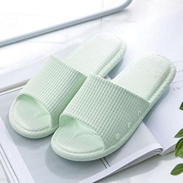 Imagem de Chinelos de banheiro, sandálias de banho unissex à prova de deslizamento, chinelos de banho macios e silenciosos para interior de verão, chinelos de banheiro de espuma,(44-45-green), Chinelos de