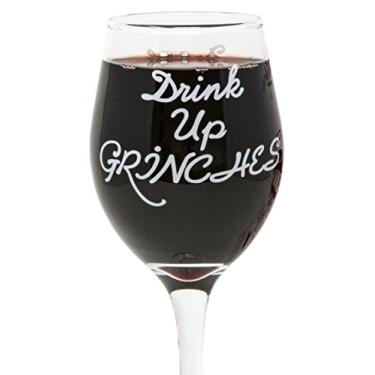 Imagem de (330ml, Drink Up Grinches) - Funny Guy Mugs Drink Up Grinches Christmas Wine Glass, 330ml - Unique Gift for Women, Mom, Daughter, Wife, Aunt, Sister, Girlfriend, Teacher or Coworker (Several Styles To Choose From)