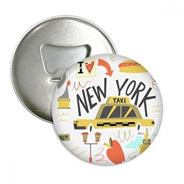 Imagem de America New York City Liberty Ilistration Abridor de garrafas Imã de geladeira Emblema multifuncional