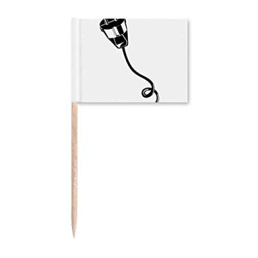 Imagem de Cabo de carregamento de cabo de plugue padrão preto bandeiras de palito marcador decoração de festa