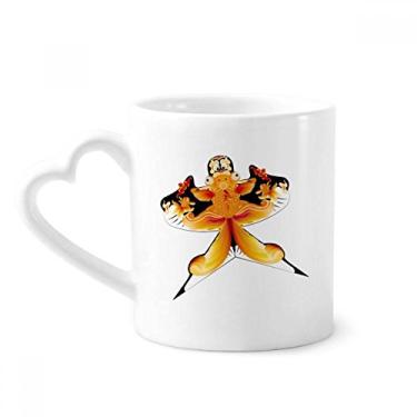 Imagem de Caneca com padrão de pipa de cultura tradicional chinesa caneca de café cerâmica copo de coração de vidro