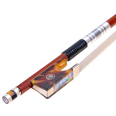 Imagem de Pernambuco Arco de Violino Hawksbill Frog Cobre Montado Redondo 4/4 Tamanho Completo