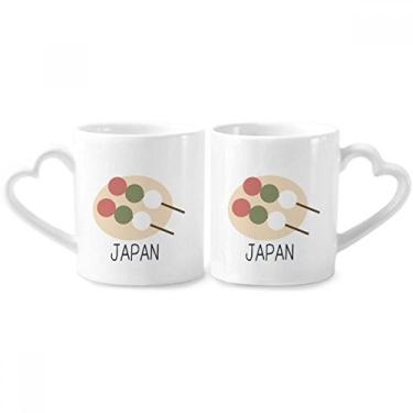 Imagem de Conjunto de canecas tradicionais japonesas de porcelana para casais, copo de cerâmica para amantes e coração