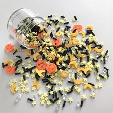 Imagem de 50 g/pacote de Halloween misturas fatias suprimentos argila macia polímero fimo DIY decoração para arte de unhas de resina bolo geleca sobremesa HRT01