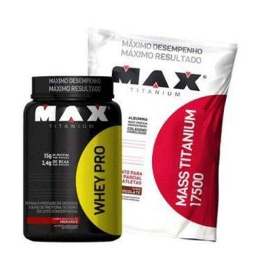 Imagem de Combo kit Suplementos Massa Magra - Whey wey way Proten 1kg + Hipercalórico - Max Titanium