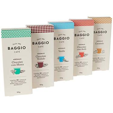 Imagem de Cápsulas de Café Nespresso Aromatizado Baggio 05 Caixas com 10 Unidades, 50 unidades 250g