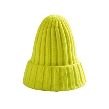 Imagem de Jueshanzj Gorro feminino masculino de inverno, Fluorescent Yellow, tamanho �nico