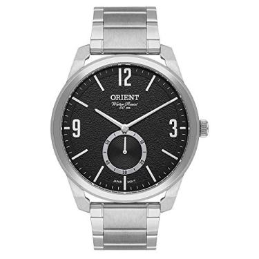 Imagem de Relógio Masculino Prata Orient Fundo Preto Original + NF