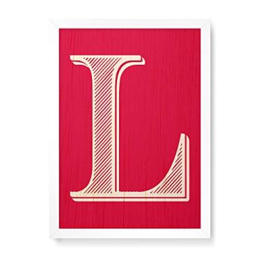 Imagem de Arte Maníacos Quadro Decorativo em Madeira Letra L Love - 23x16,25cm (Moldura caixa em laca branca)