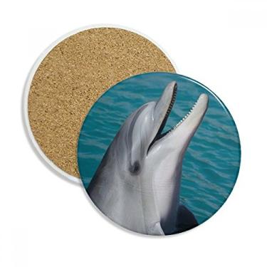 Imagem de Caneca de copo com imagem natural de golfinho e água oceânica