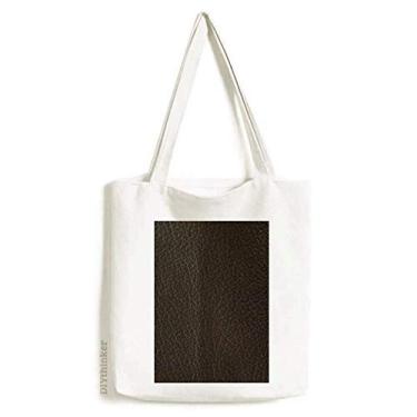 Imagem de Bolsa de lona de couro preto com design abstrato bolsa de compras casual