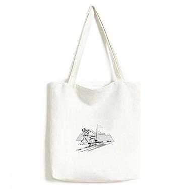 Imagem de Bolsa de lona esportiva de inverno para esqui, ilustração preta, bolsa de compras, bolsa casual