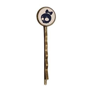 Imagem de Adorável bonequinho de cabelo de metal retrô com caveiras de Halloween