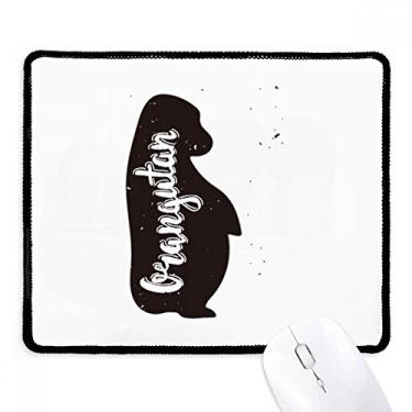Imagem de Mousepad de borracha para jogos Orangutan preto e branco com borda costurada