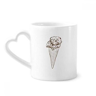 Imagem de Caneca de café de cerâmica com desenho de chocolate crocante, copo de coração de vidro