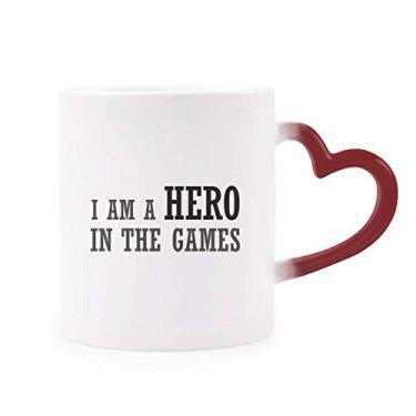 Imagem de Caneca sensível ao calor I Am A Hero In The Games Caneca vermelha que muda de cor