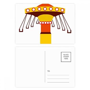 Imagem de Conjunto de cartões postais para parque de diversões com ilustração colorida, cartão de felicitações de aniversário