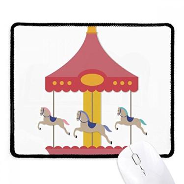 Imagem de Mousepad colorido com estampa de parque de museu de carrossel e borda costurada para jogos